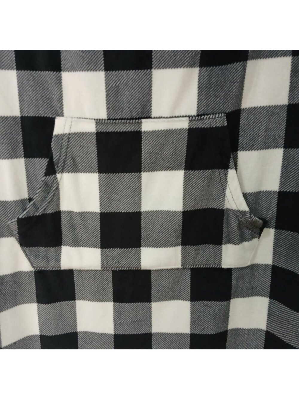 Sleep Chic Size XS Nightgown Hooded Black White Buffalo Check Super Soft #D-40 - Picture 6 of 9